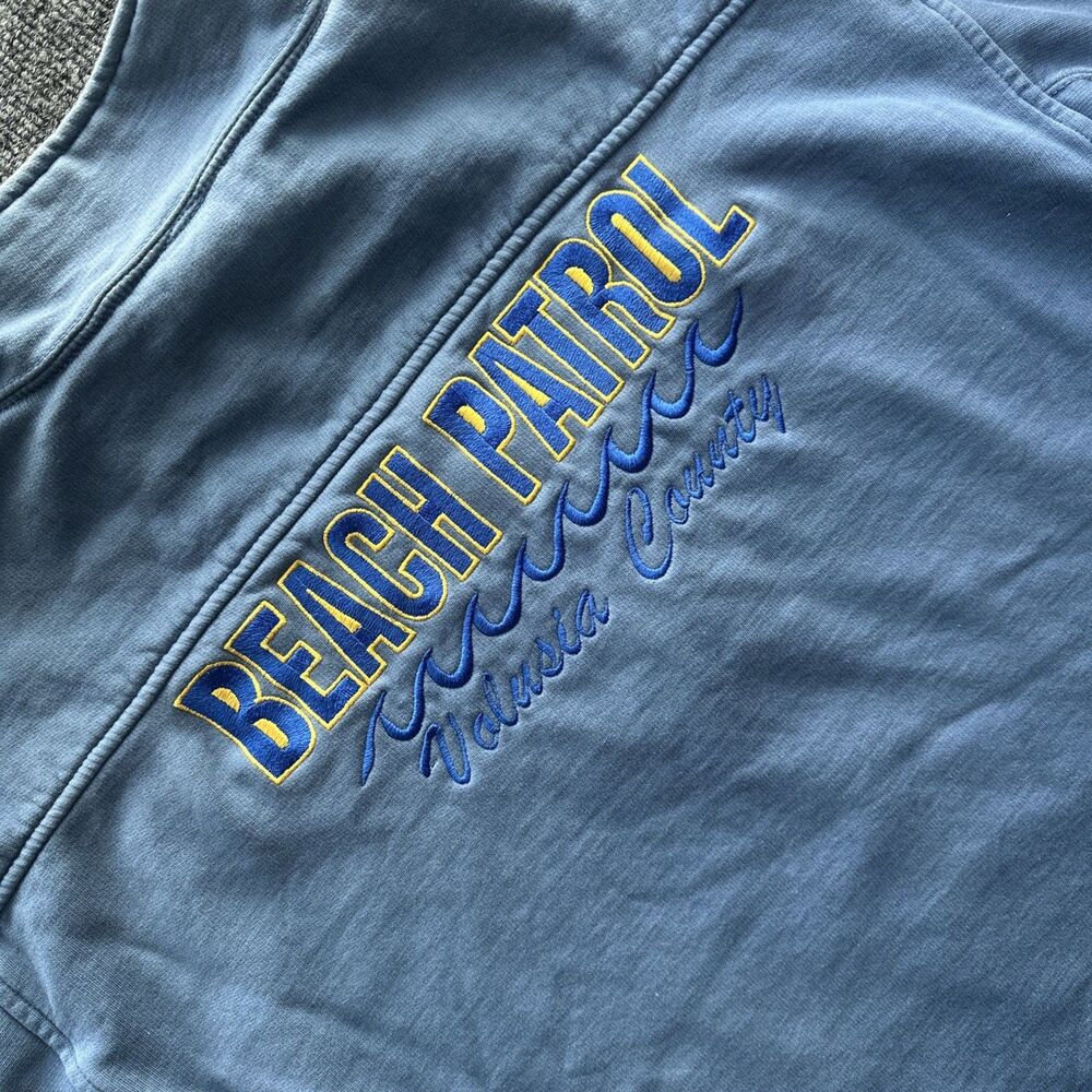 White Mountain Traders Beach Patrol Blue Quarter Zip Pullover Men Size Medium M